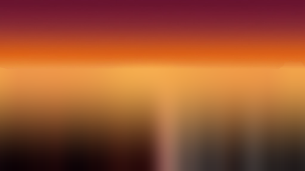 Painting of a twilight sky over misty ridges, a river valley and a prospector's camp